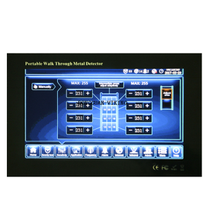 Портативный водонепроницаемый металлический детектор Проходит через дверную раму с помощью контроля сенсорного экрана 